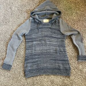 Natural Reflections Blue and Gray Hooded Sweater